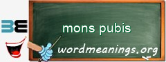 WordMeaning blackboard for mons pubis